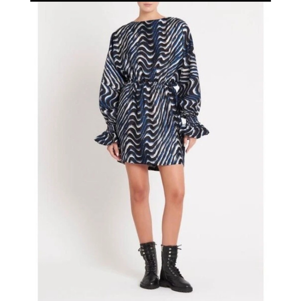 Baum Und Pferdgarten Aemiley Abstract Wave  Elastic‎ Waist Dress Size 40